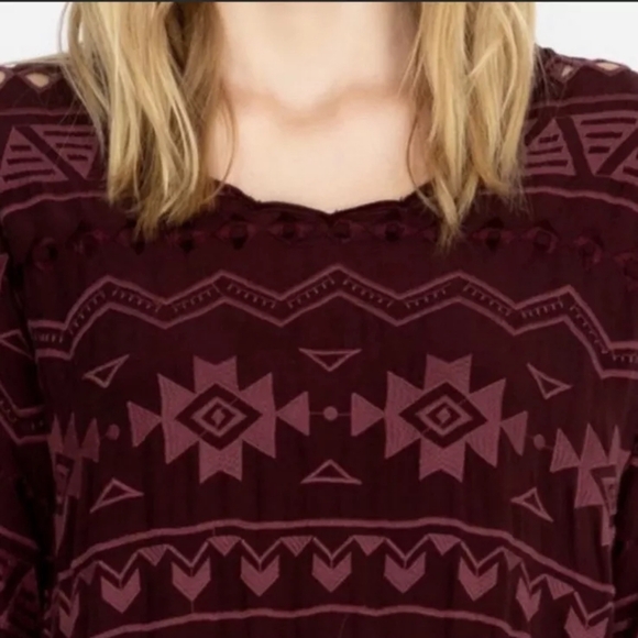 Johnny Was Women Boho Eyelet Embroidered Long sleeves Shift Slip Mini Dress - Picture 4 of 13